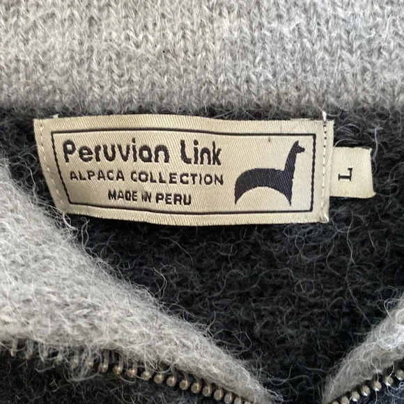 Peruvian Link 100% Alpaca men’s 1/4 zip cozy, soft, comfy pullover Size L - Picture 16 of 17